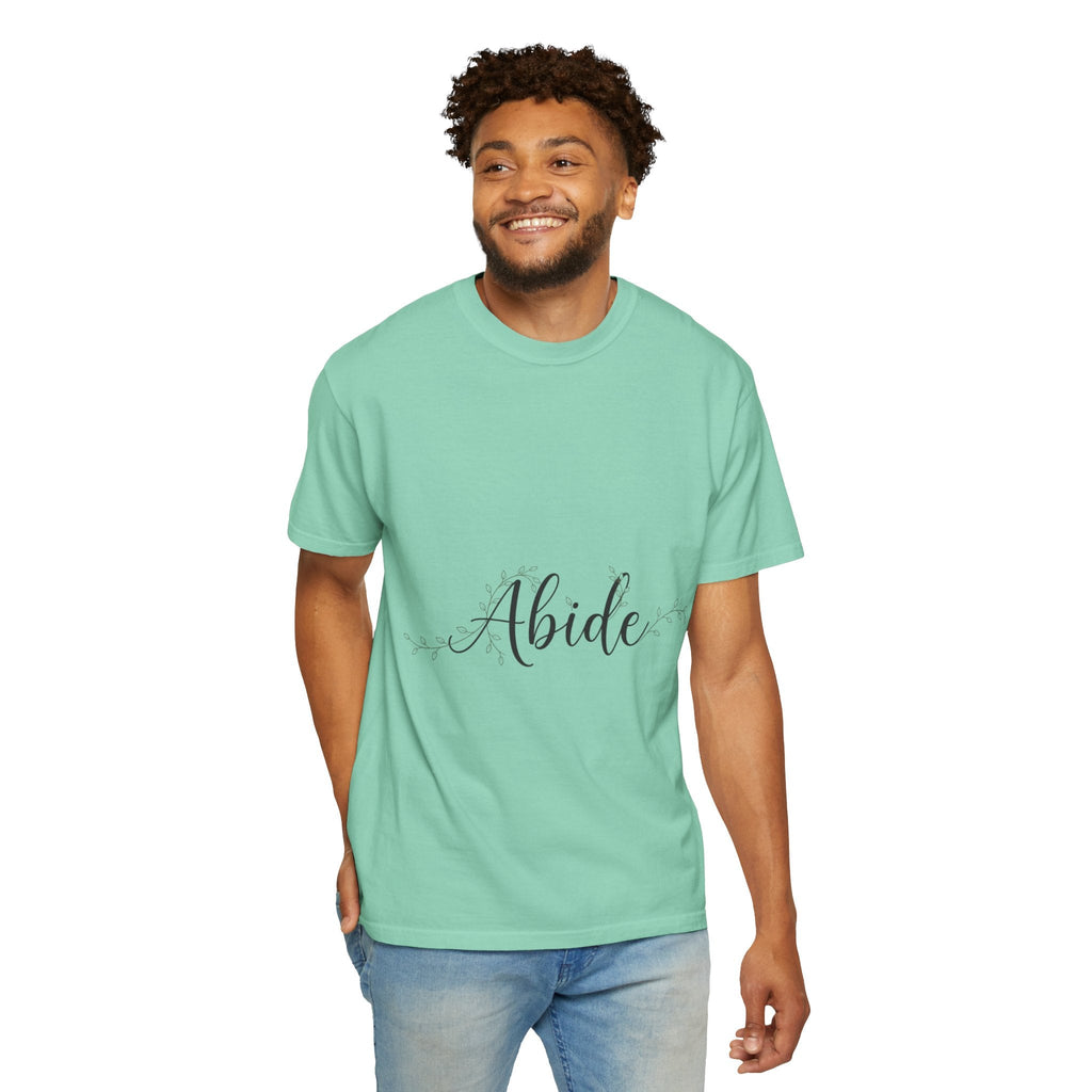 Abide in the Lord T-Shirt – Vine Design Christian Tee for Faithful Hearts Printify