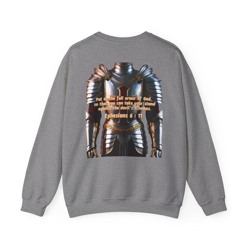 Religious Graphic Armor Of God Design - Unisex Heavy Blend™ Crewneck Sweatshirt Printify