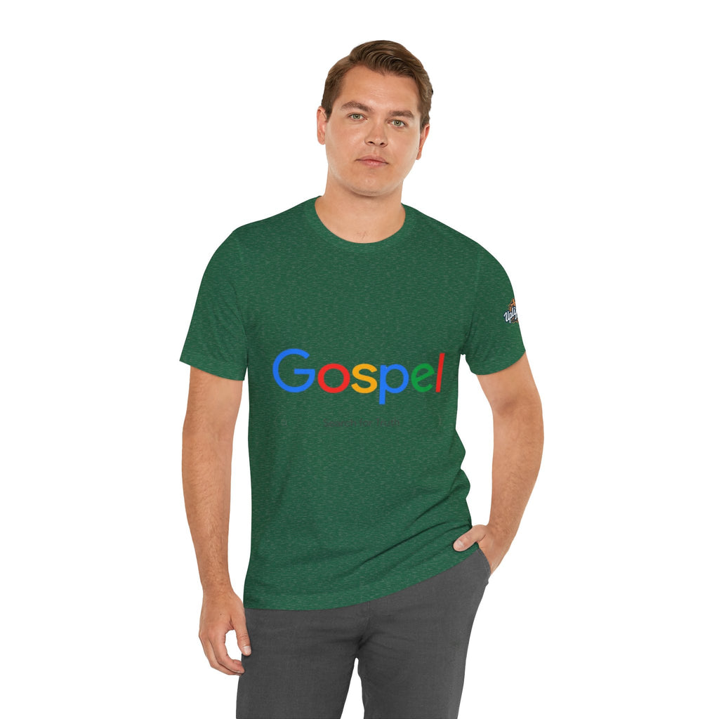 Gospel Graphic Tee — "Gospel" Colorful Logo Christian T-Shirt Printify