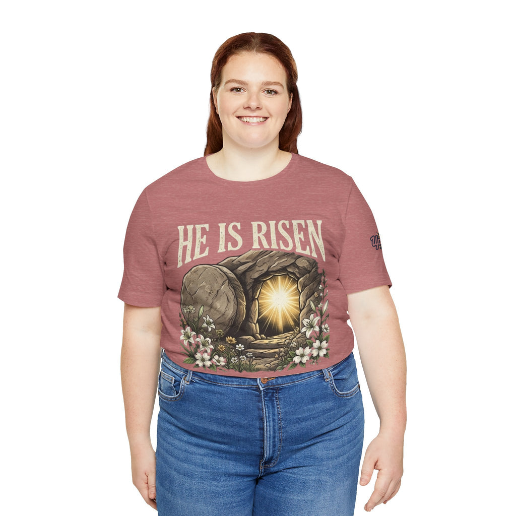 He Is Risen T-Shirt — Jesus Christ Resurrection Easter Tee Printify