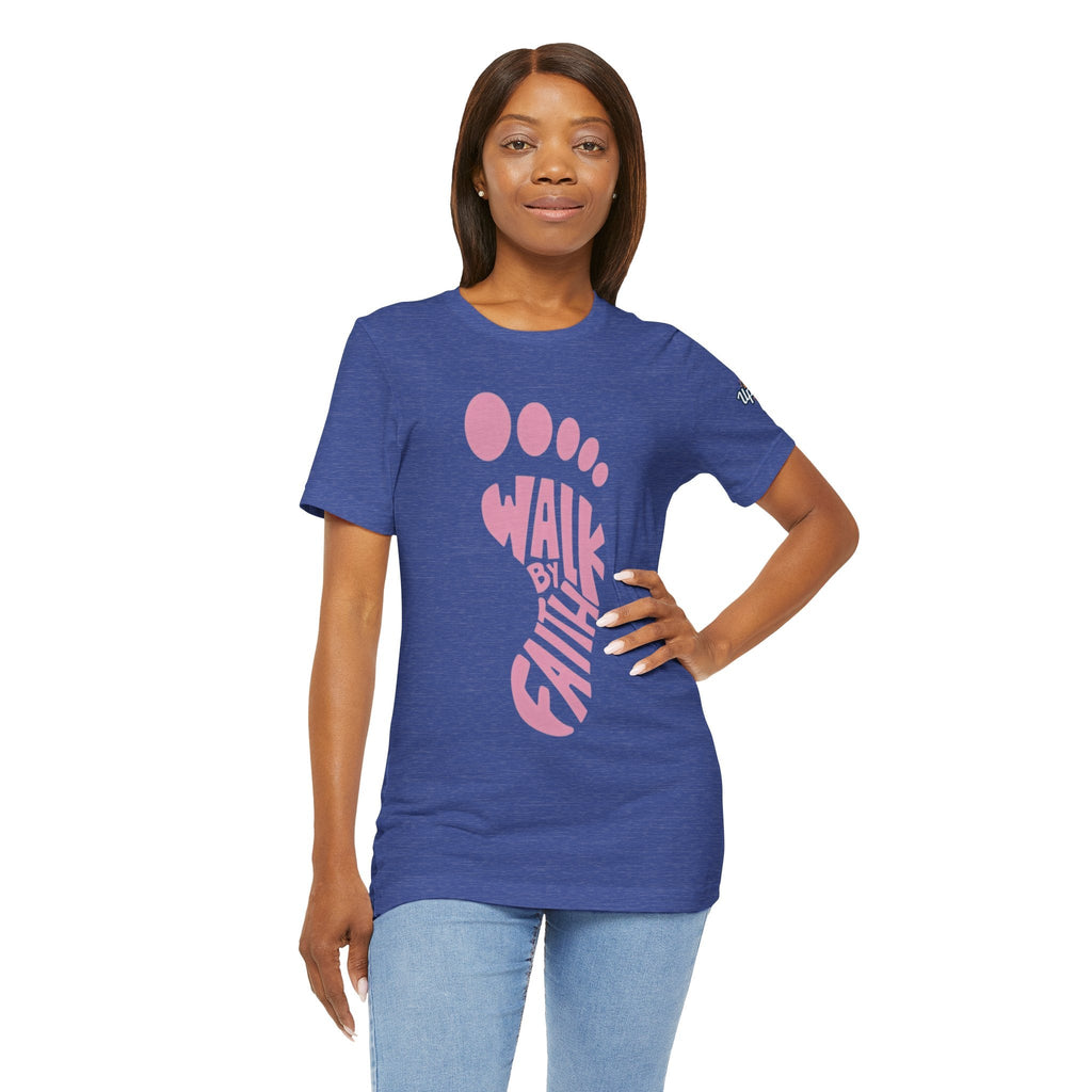 Walk By Faith Footprint T-Shirt Printify