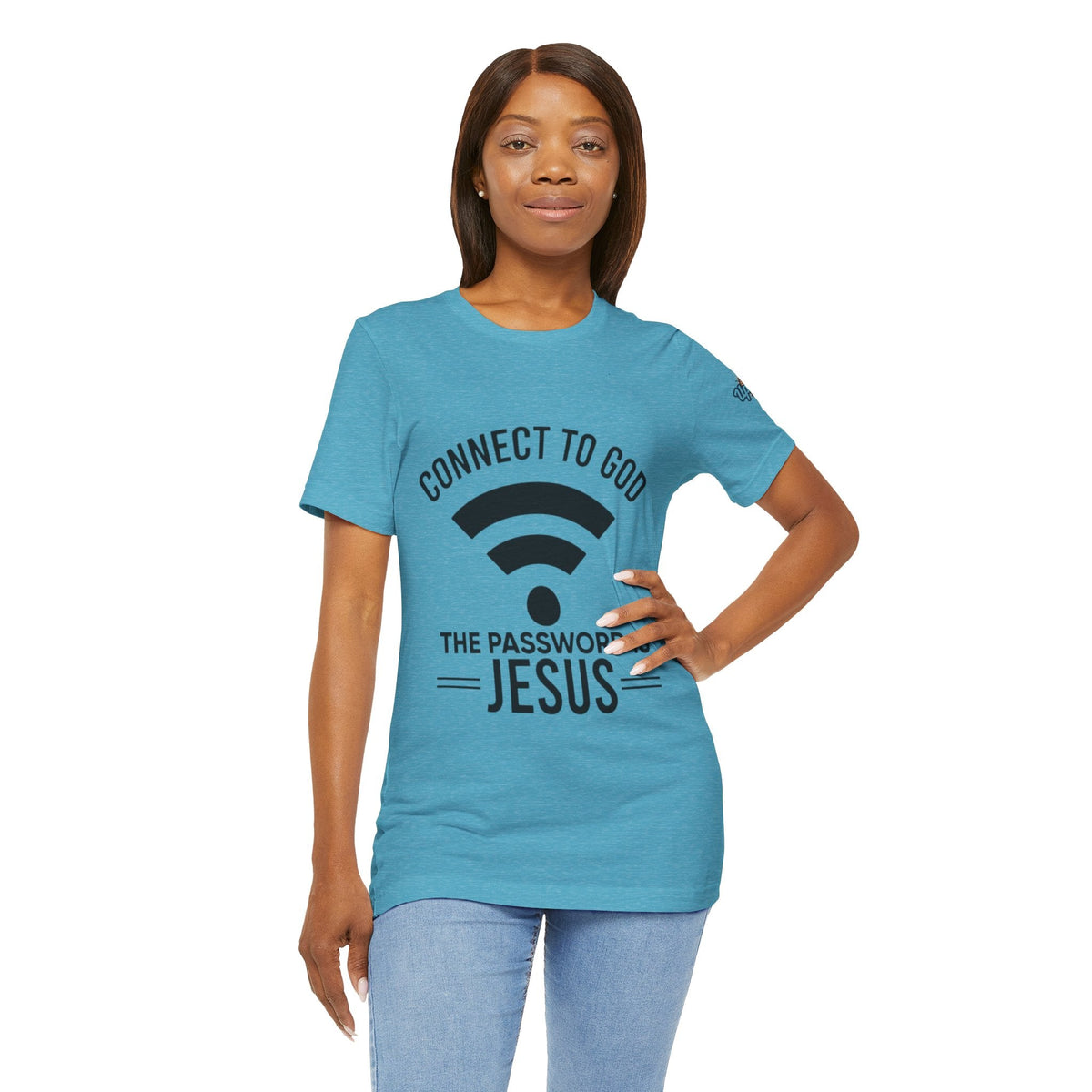 Connect to God T-shirt - WIFI Password is Jesus - Funny Christian Faith T-shirt Printify