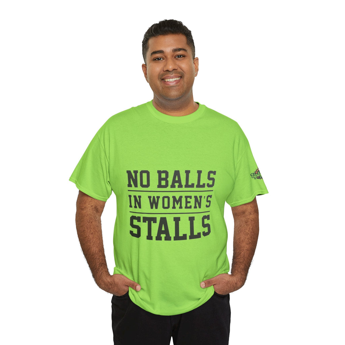 No Balls in Women's Stalls Retro Protest T-Shirt Printify
