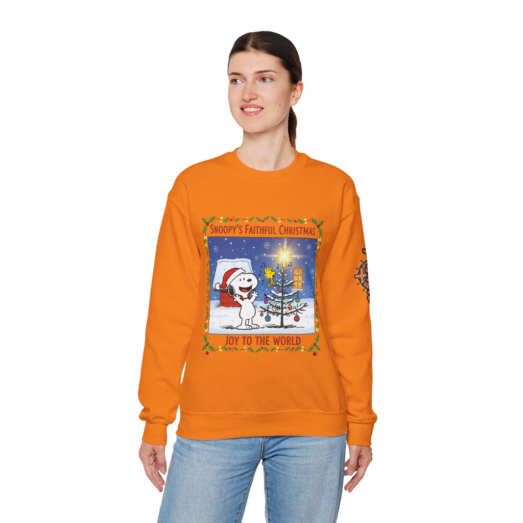 🎄 Faithful Christmas Friends – Christian Holiday Sweatshirt | Festive Tree & Cartoon Duo | Heartwarming Christmas Tee by Uplifted Gear Printify