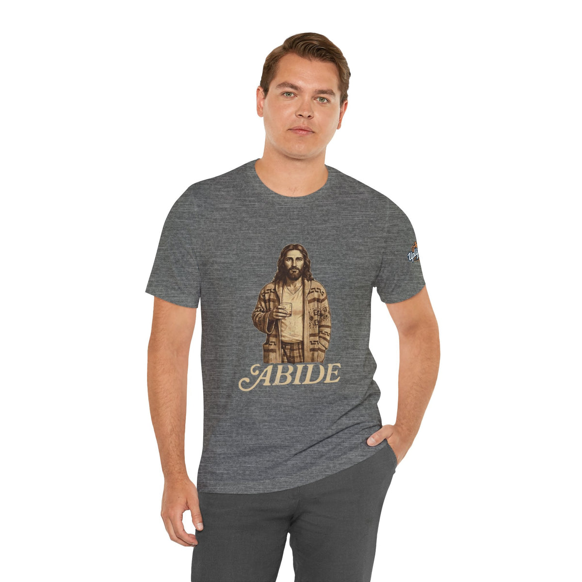 Abide Vintage Jesus Tee — "The Dude" Graphic Christian T-Shirt Printify