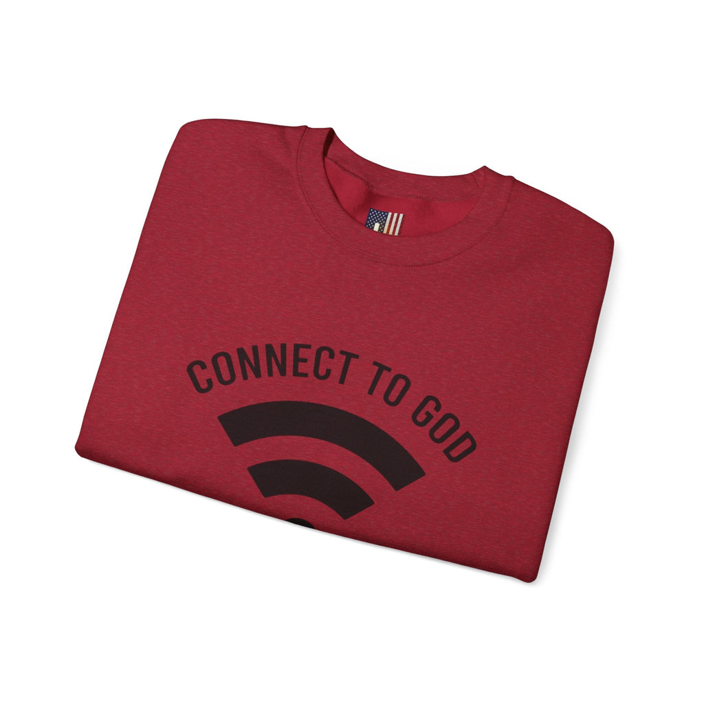 Connect to God Sweatshirt - WIFI Password is Jesus - Funny Christian Faith Sweatshirt Printify