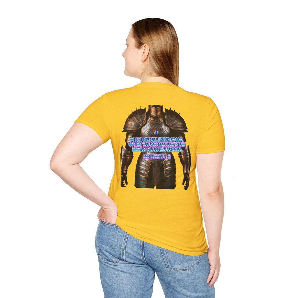 Religious Graphic Tee with Armor Of God Design - Unisex Softstyle T-Shirt Printify