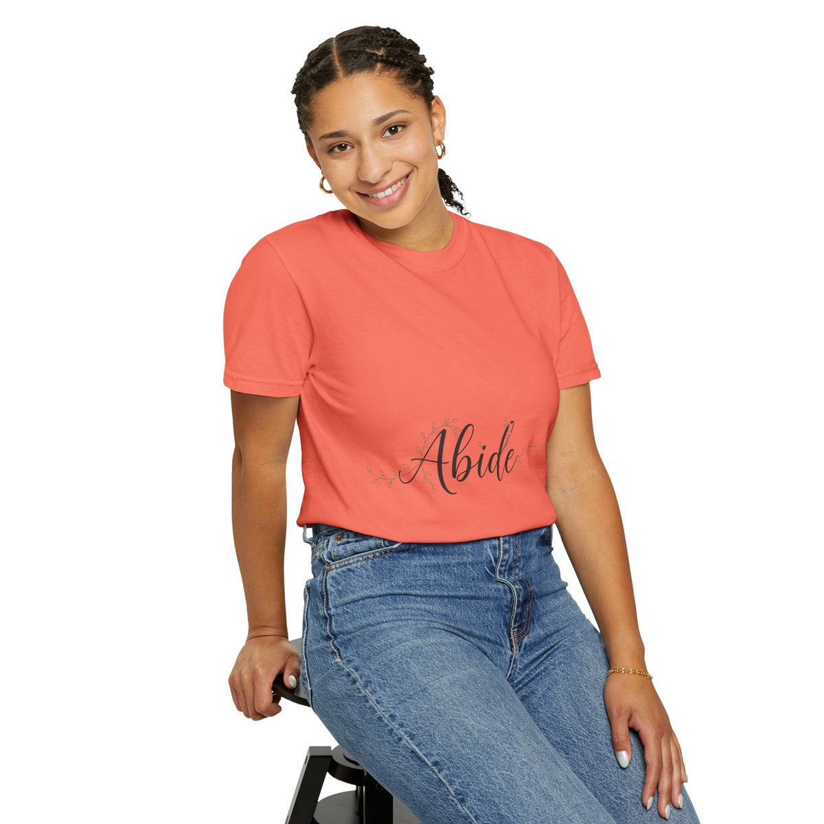 Abide in the Lord T-Shirt – Vine Design Christian Tee for Faithful Hearts Printify