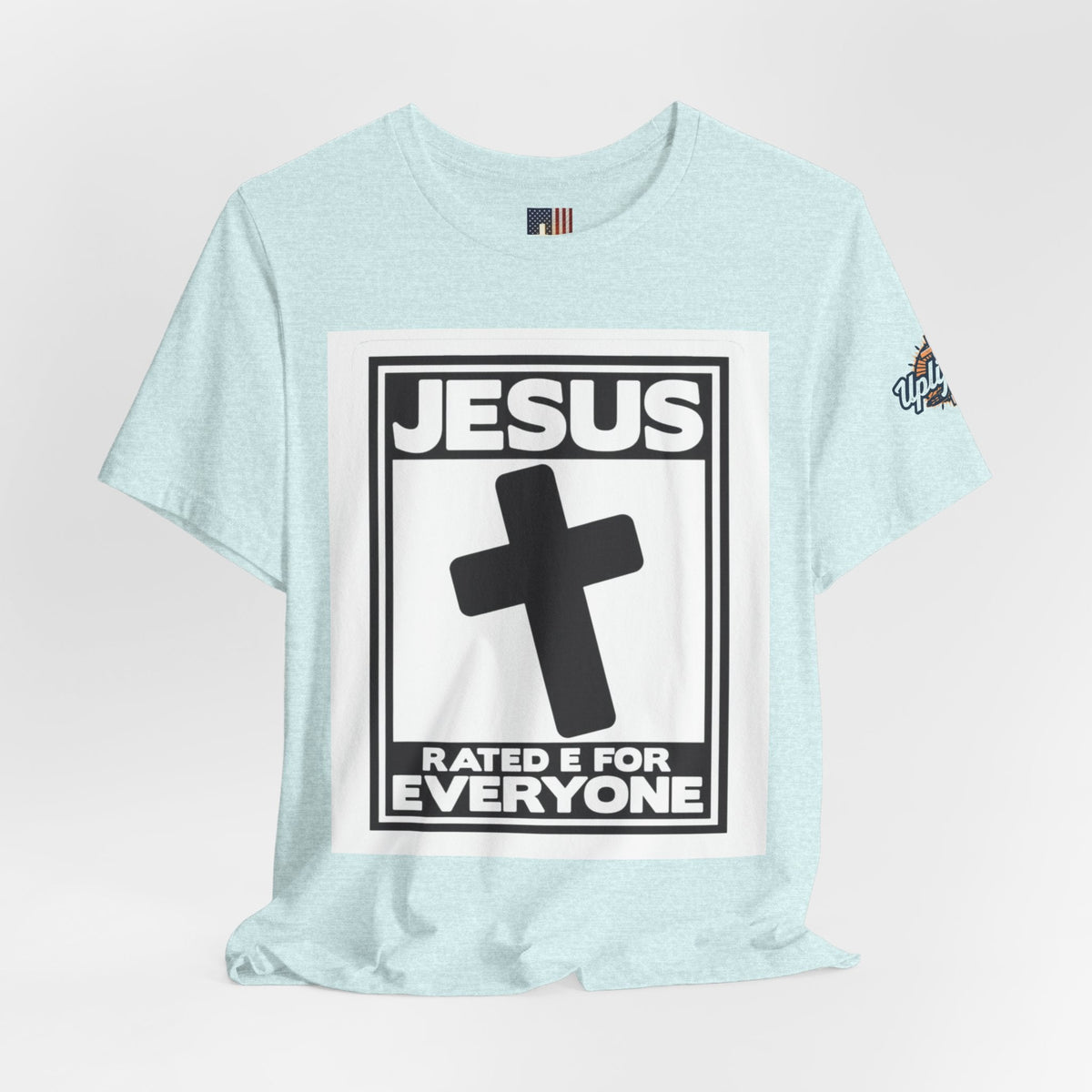 Jesus, Rated E for Everyone T-shirt - Gamer Faith T-shirt - Christian Video Game Parody Printify