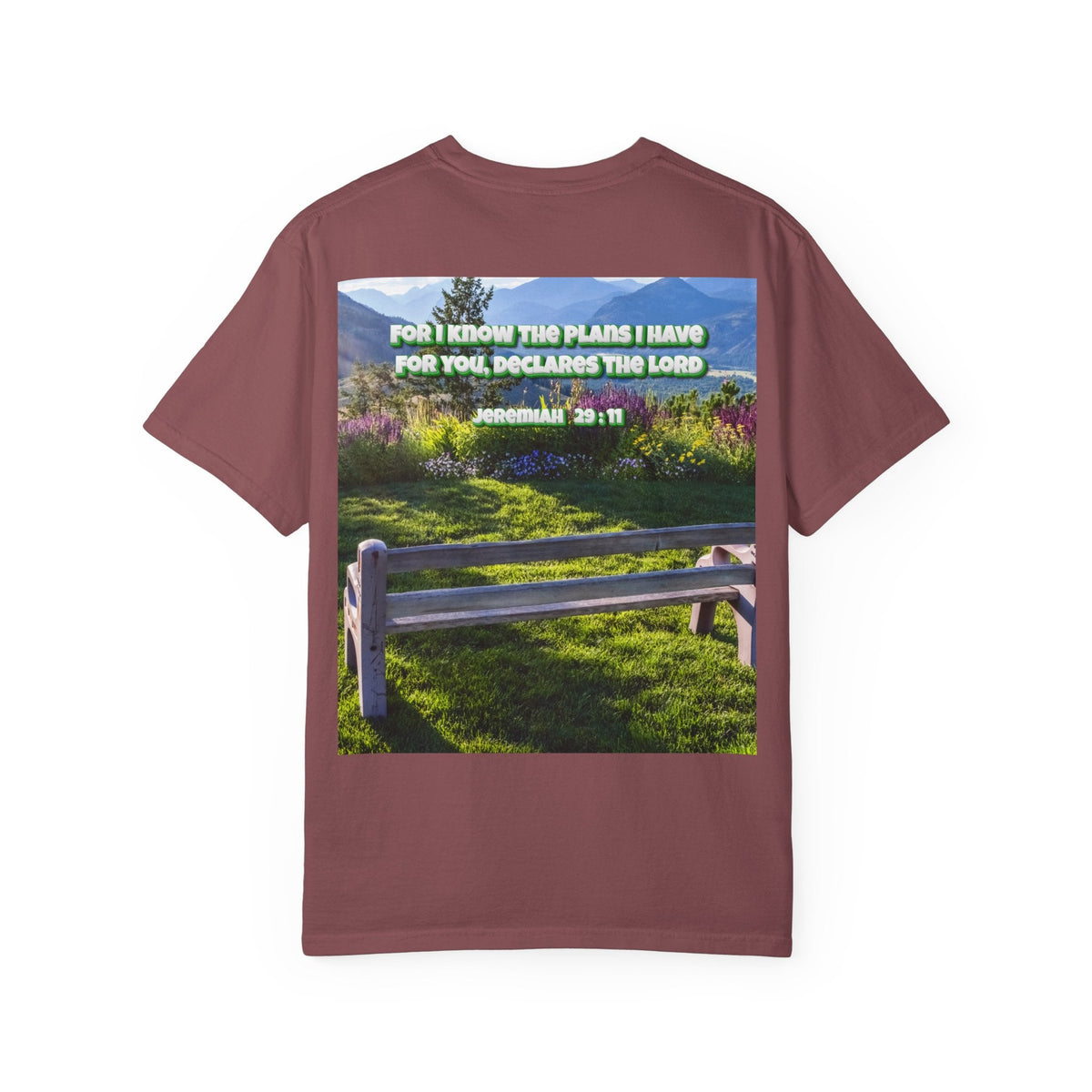 Bible Verse Unisex Garment-Dyed T-shirt  - Jeremiah 29 : 11 Printify