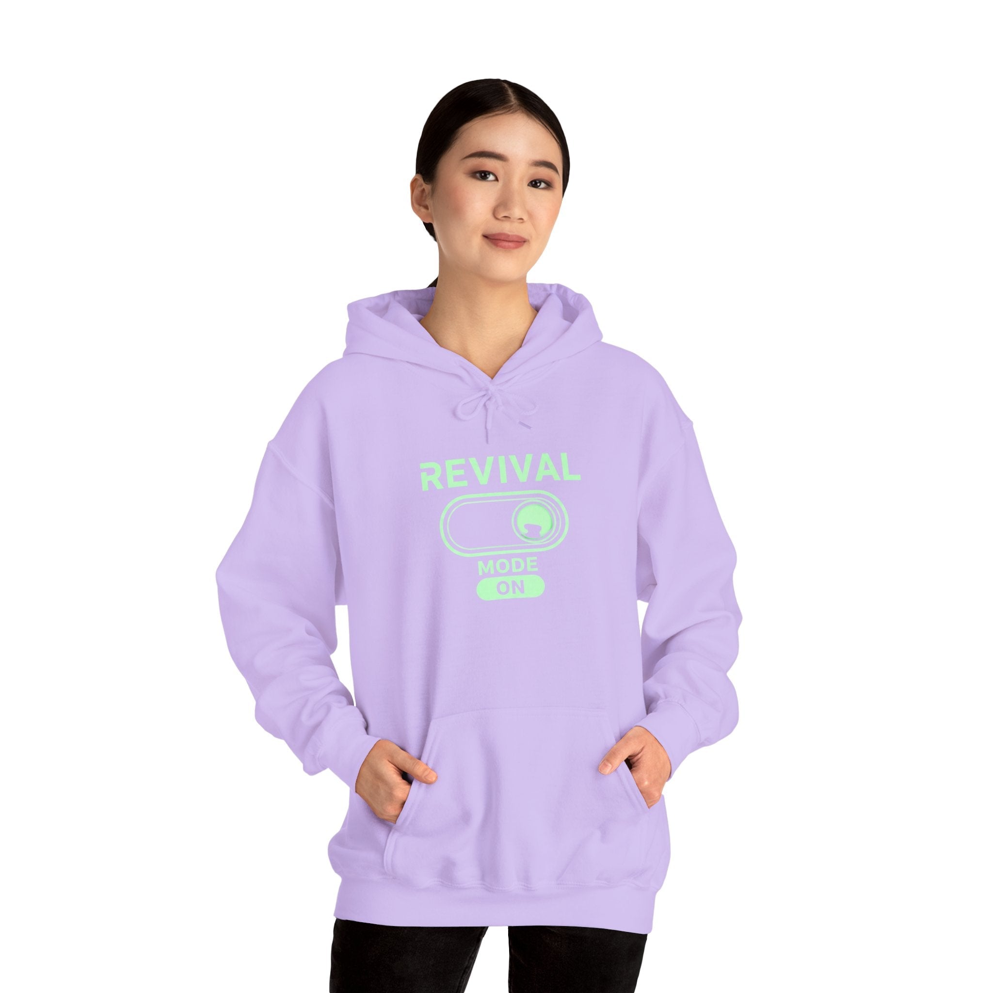 🔥 Revival Mode: ON – Christian Techwear Hoodie | Glowing Green Faith Switch | Futuristic Jesus Shirt | Activate Your Spiritual Awakening | Uplifted Gear Printify