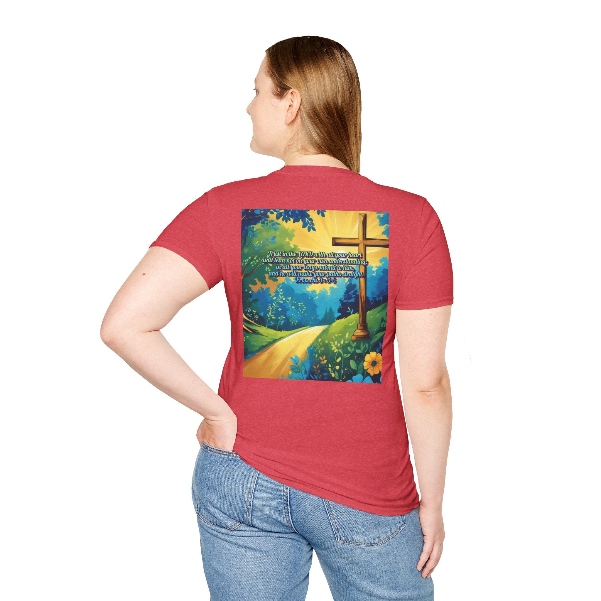 Trust in The Lord Proverbs 3:5-6 Biblical Design Unisex Softstyle T-Shirt Printify