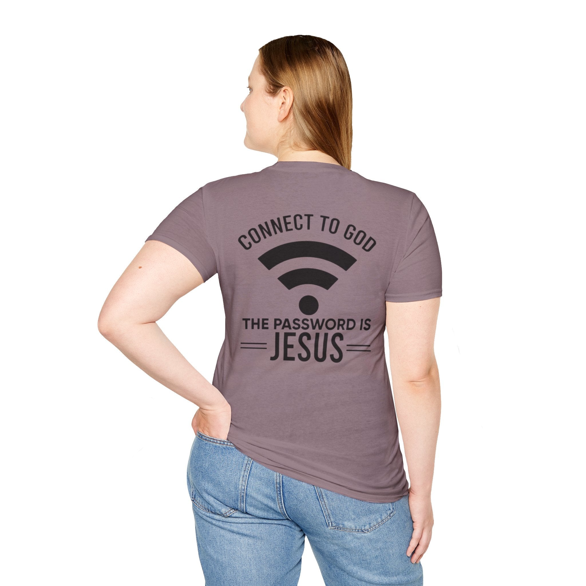 Connect to God T-shirt - WIFI Password is Jesus - Funny Christian Faith T-shirt Printify