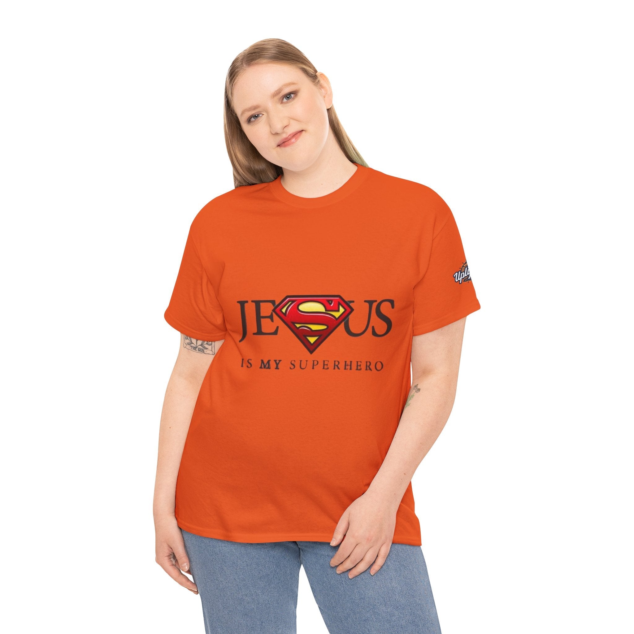 Jesus Is My Superhero T-Shirt — Faith-Based Superman-Inspired Tee Printify