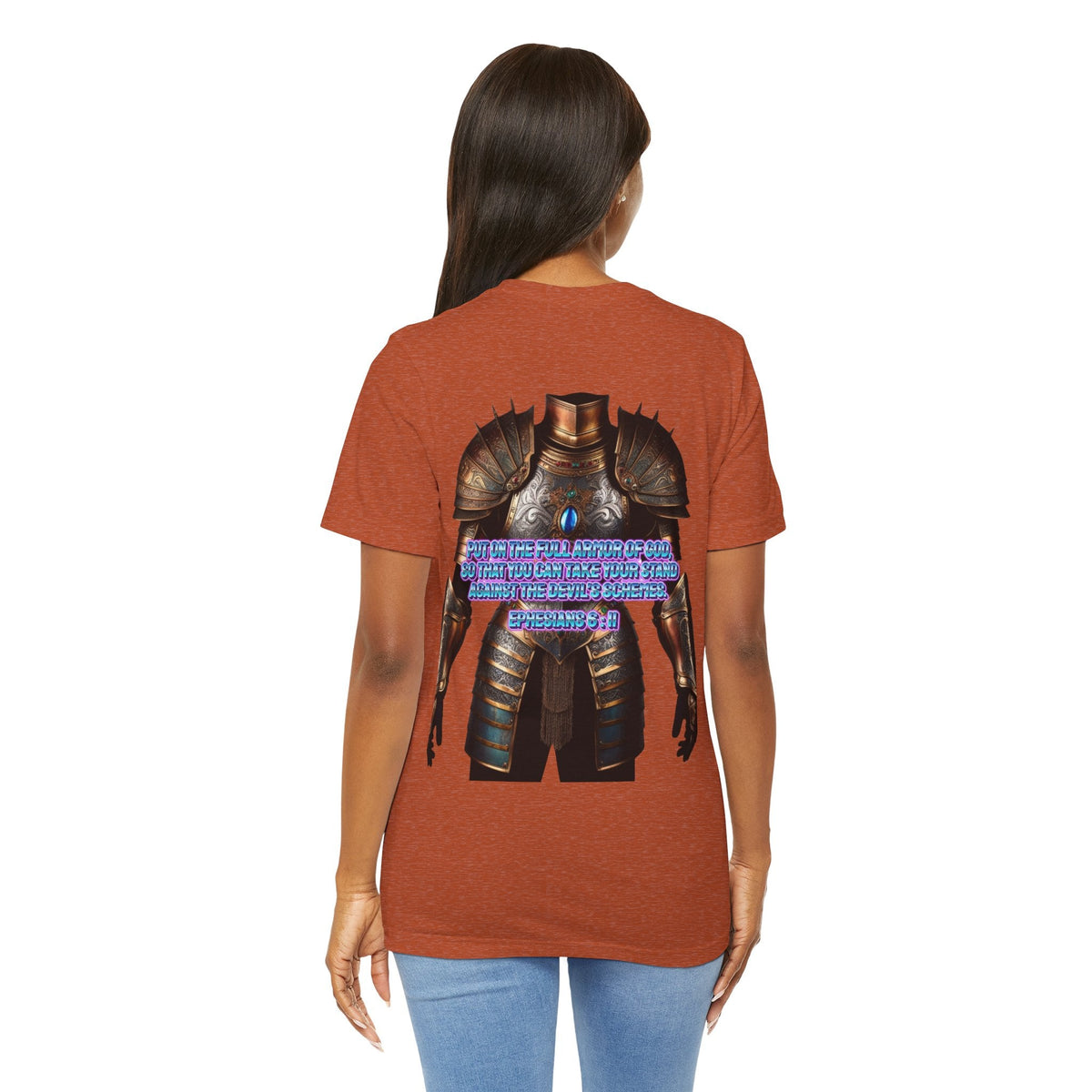 Religious Graphic Tee with Armor Of God Design Unisex Jersey Short Sleeve Tee Printify
