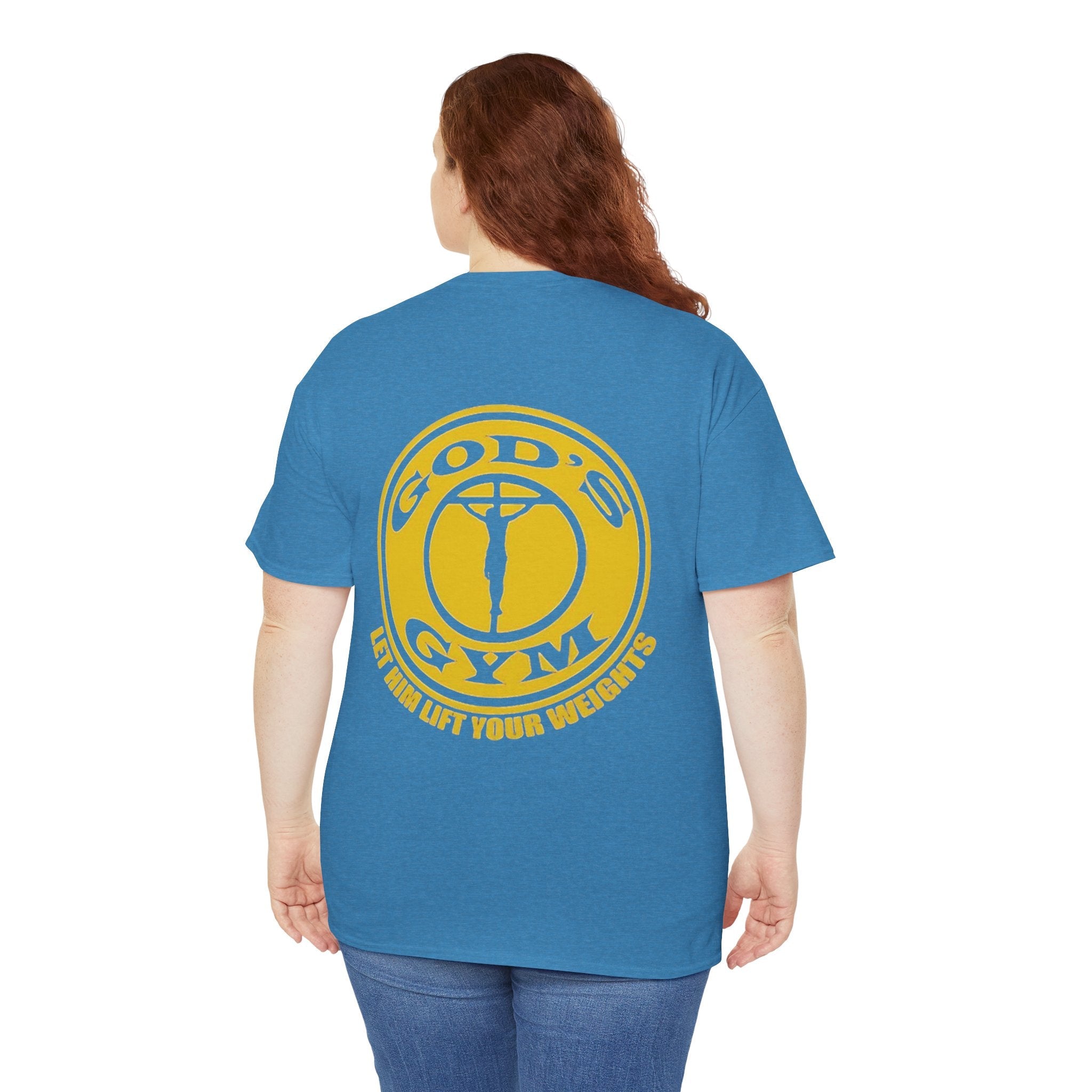 God's Gym T-Shirt — "Let Him Lift Your Weights" Christian Fitness Tee Printify