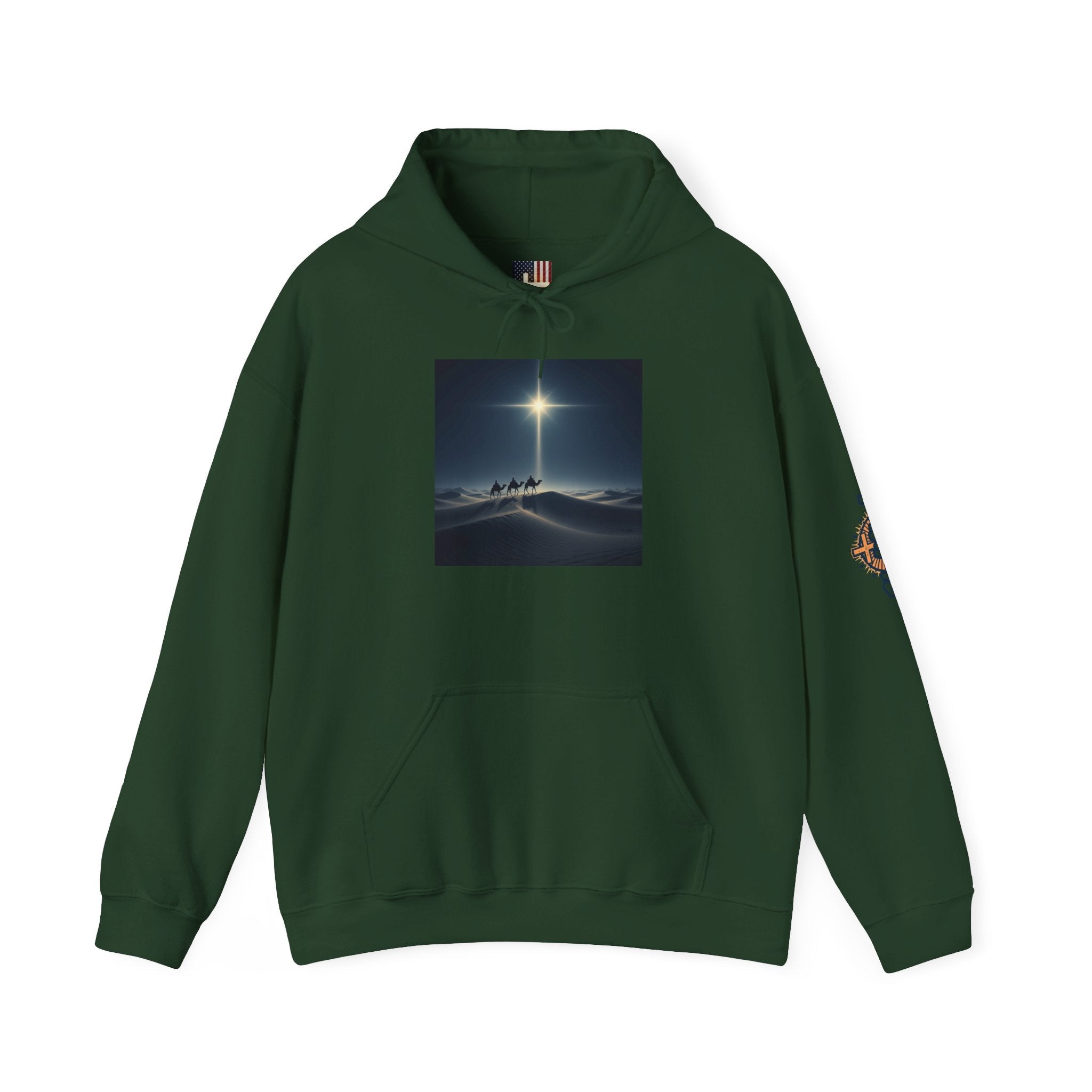 3 Wise Men Hoodie – Magi Camels Nativity Journey Christian Christmas Sweatshirt for Epiphany Faith & Holy Night Printify