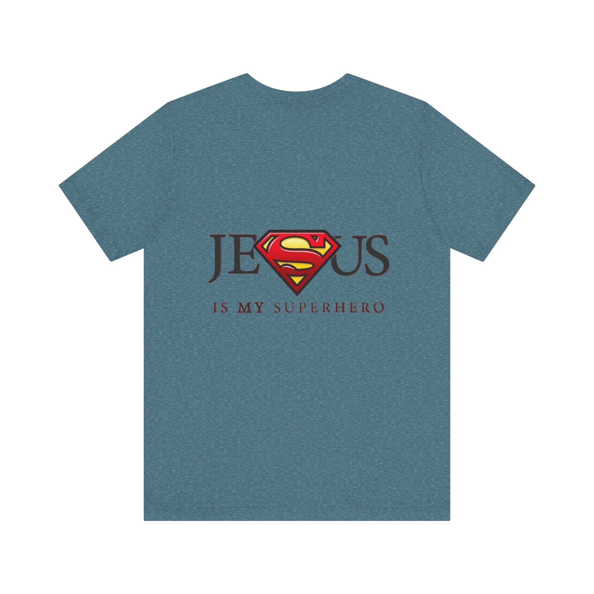 Jesus Is My Superhero T-Shirt — Faith-Based Superman-Inspired Tee Printify