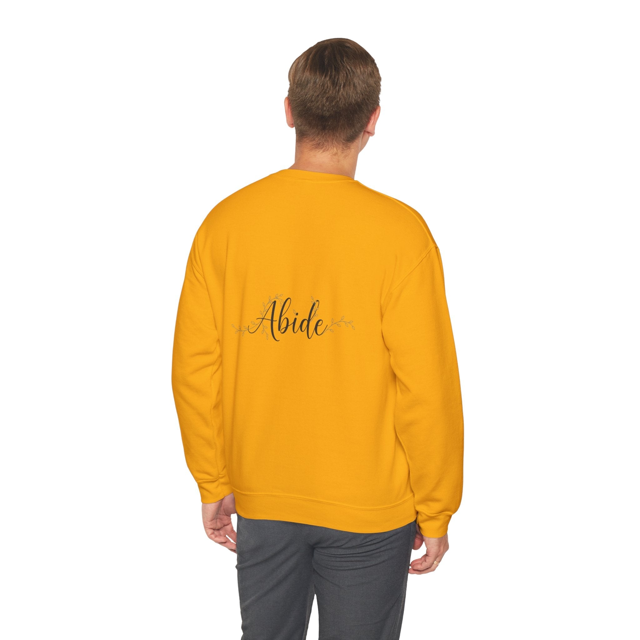 Abide Sweatshirt – Vine Wrapped John 15:5 Christian Sweatshirt for Cozy Devotion Printify