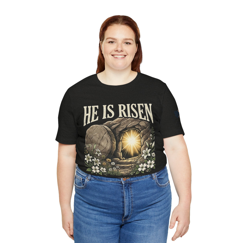 He Is Risen T-Shirt — Jesus Christ Resurrection Easter Tee Printify