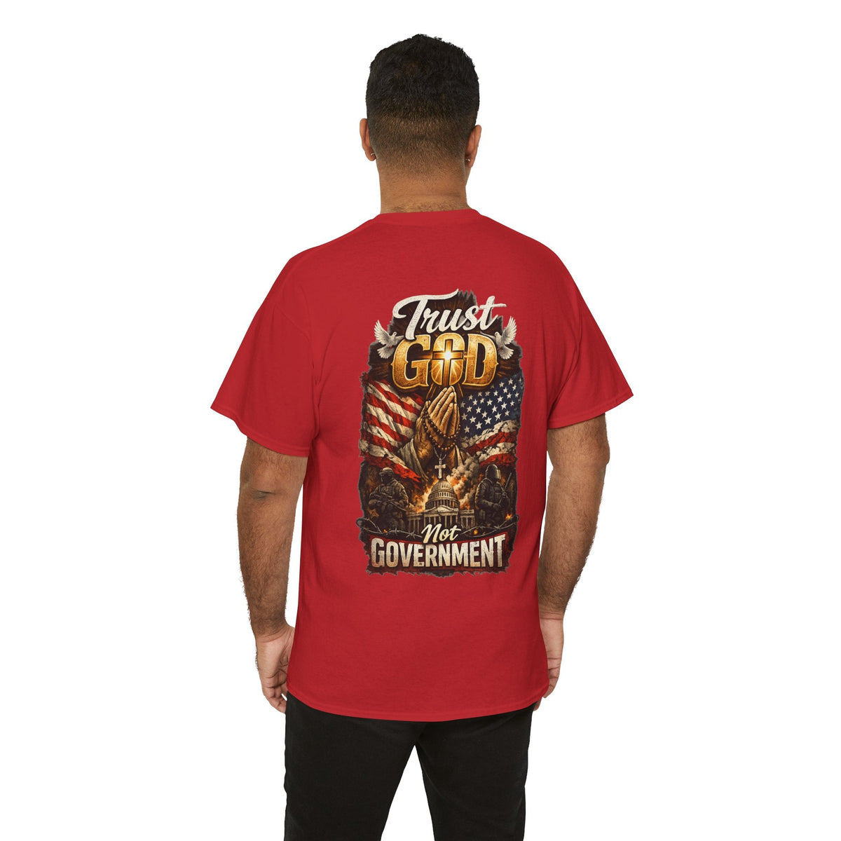 Trust God Not Government T-Shirt — Vintage Patriotic Christian Tee Printify