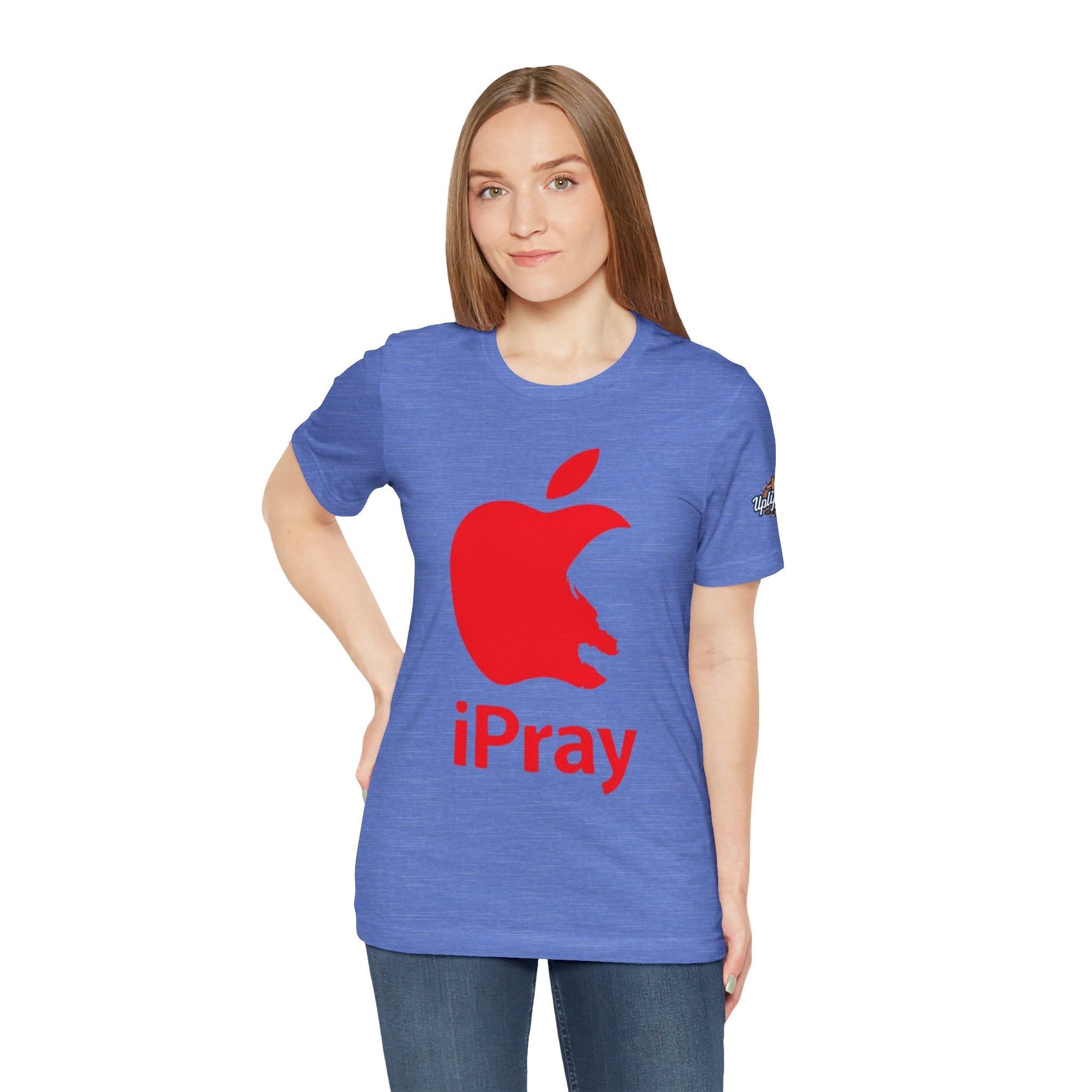iPray Red Apple Christian T-Shirt — Faith Graphic Tee Printify