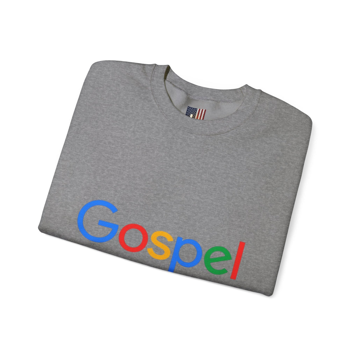 Gospel Graphic Sweatshirt — "Gospel" Colorful Logo Christian Sweatshirt Printify