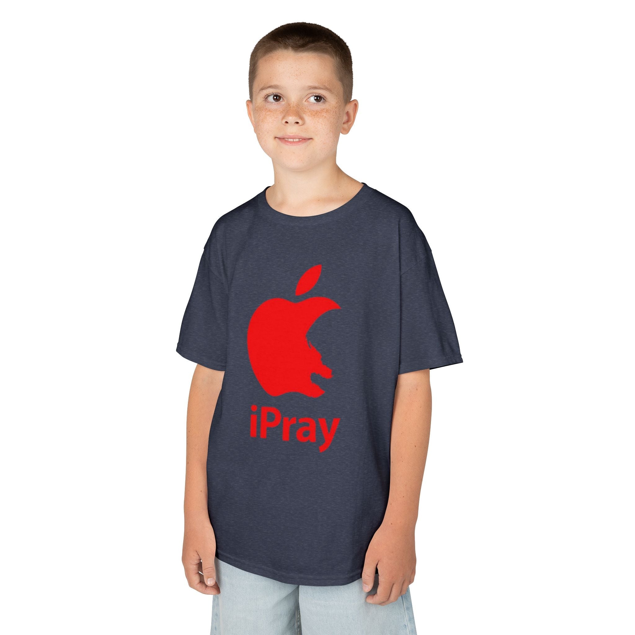 Kids Graphic Tee — Red iPray Logo Prayer Shirt for Children Printify