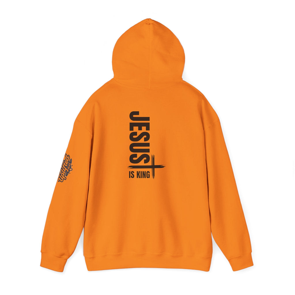 Jesus Is King Hoodie | Modern Typographic Cross Christian Hoodie Printify