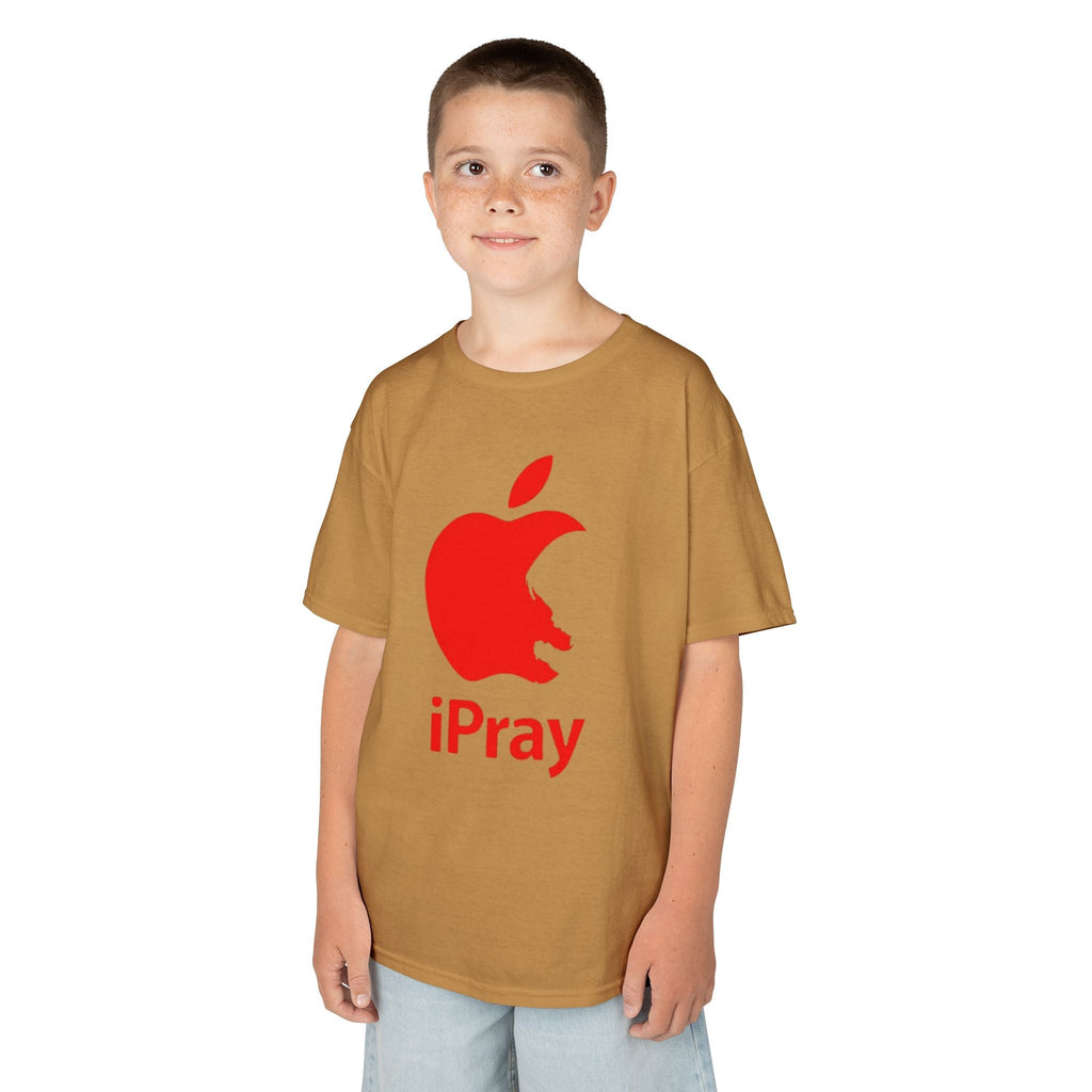 Kids Graphic Tee — Red iPray Logo Prayer Shirt for Children Printify