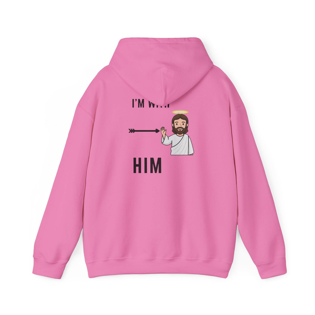 🔥 I’m With Him → Christian Hoodie | Arrow Pointing to Jesus | Minimalist Faith Tee | Subtle Cross Design | Bible-Inspired Apparel by Uplifted Gear Printify