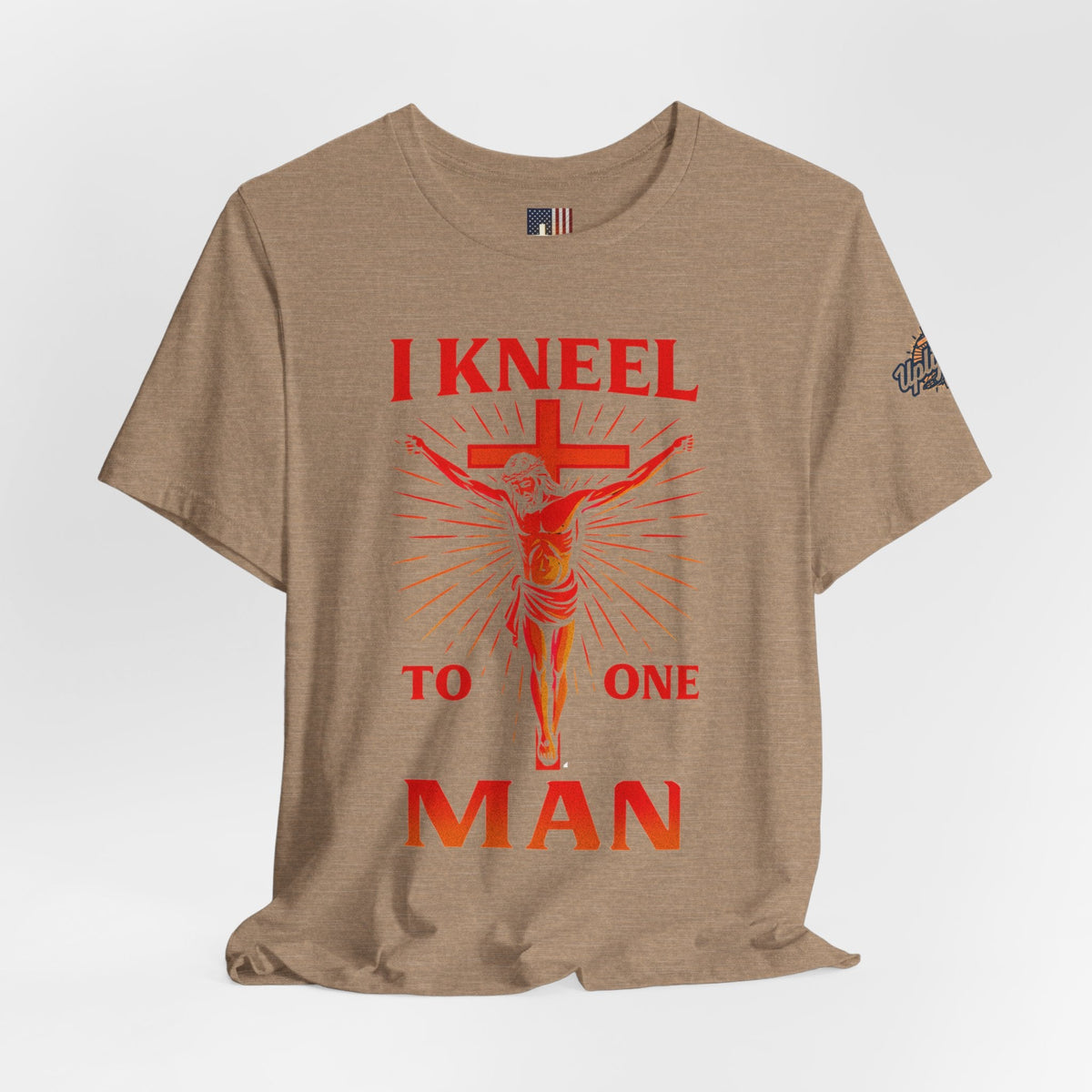 I Kneel to One Man T-shirt – Crucifixion Christian T-shirt for Unashamed Devotion & Bold Faith Printify