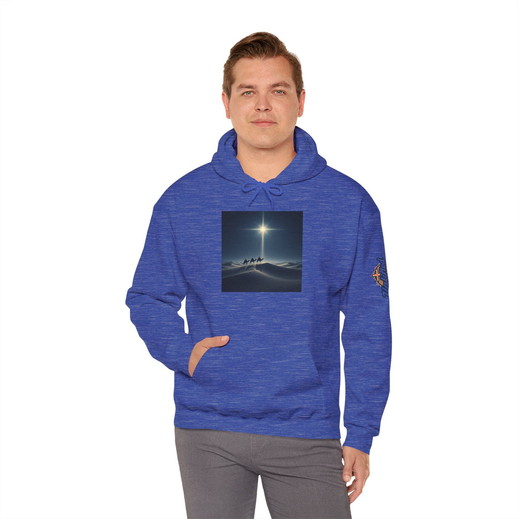 3 Wise Men Hoodie – Magi Camels Nativity Journey Christian Christmas Sweatshirt for Epiphany Faith & Holy Night Printify