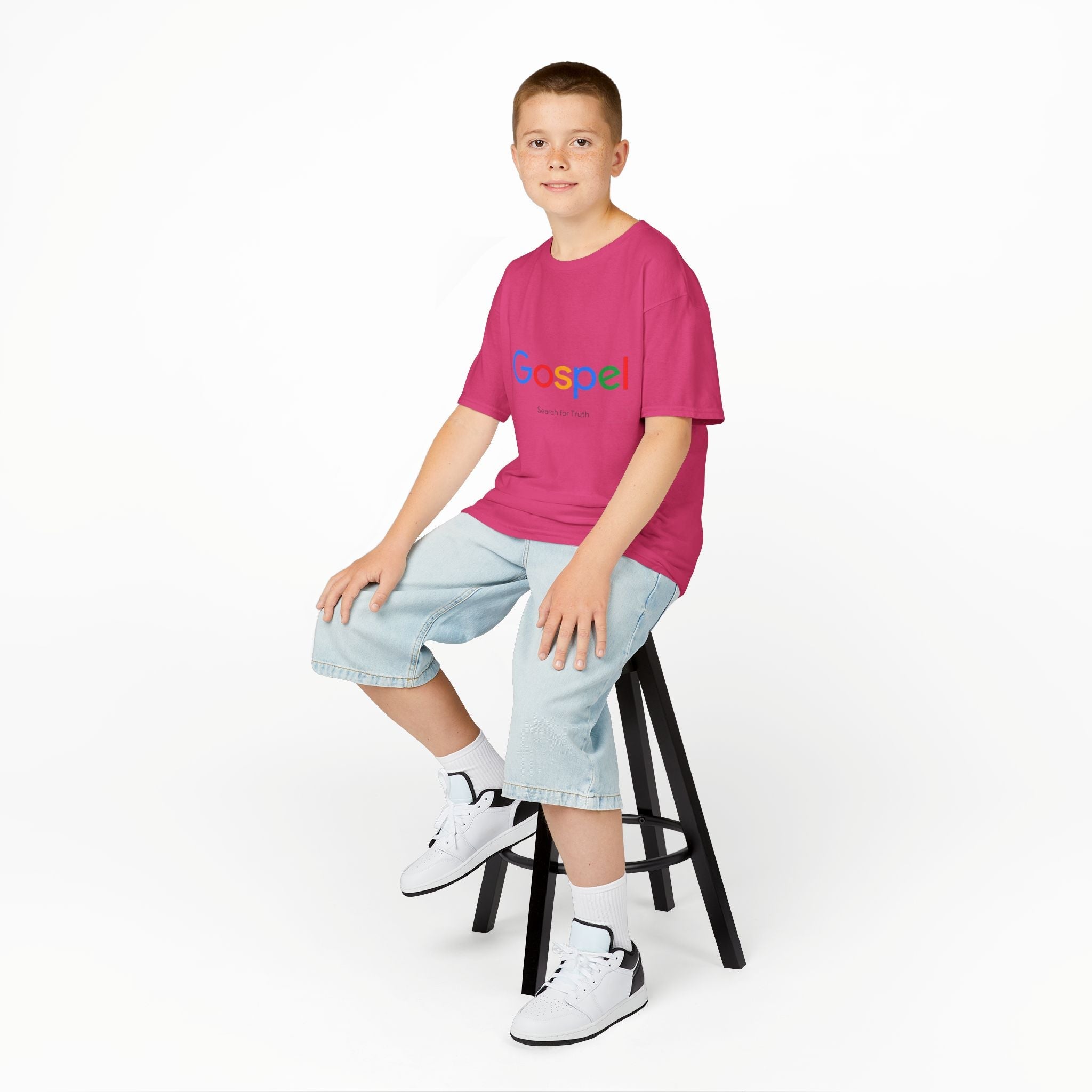 Kids Tee — "Gospel" Colorful Search-Style Logo Printify