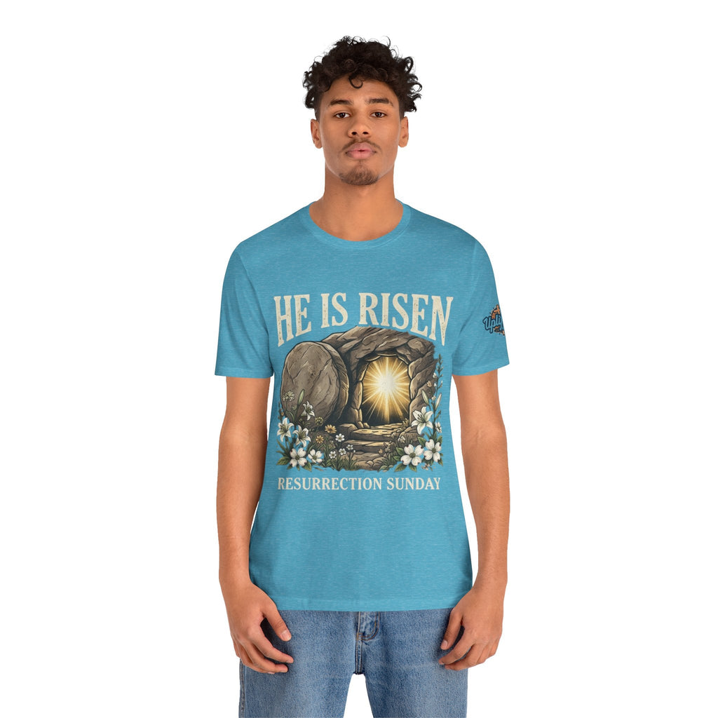 He Is Risen T-Shirt — Jesus Christ Resurrection Easter Tee Printify