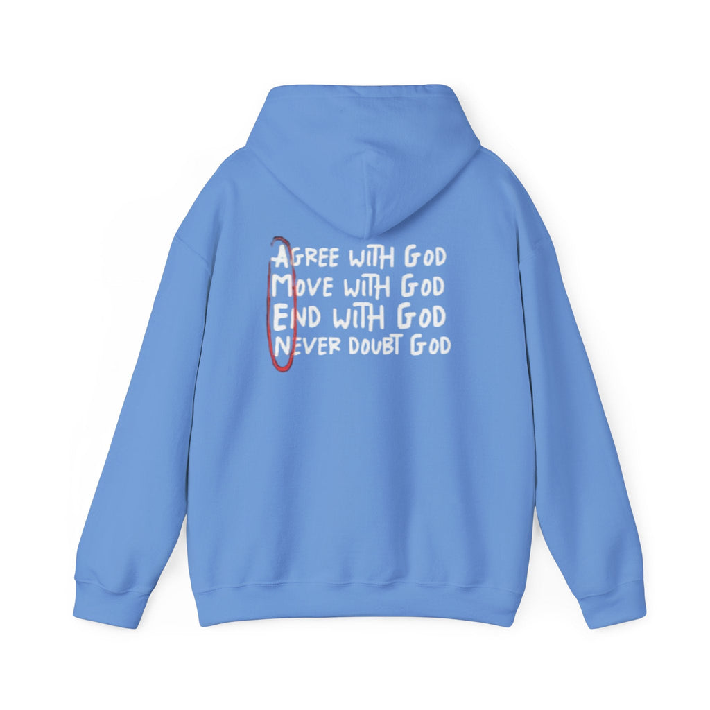 AMEN Acronym Hoodie – Agree with God Move with God End with God Never Doubt God Christian Sweatshirt for Unwavering Faith Printify