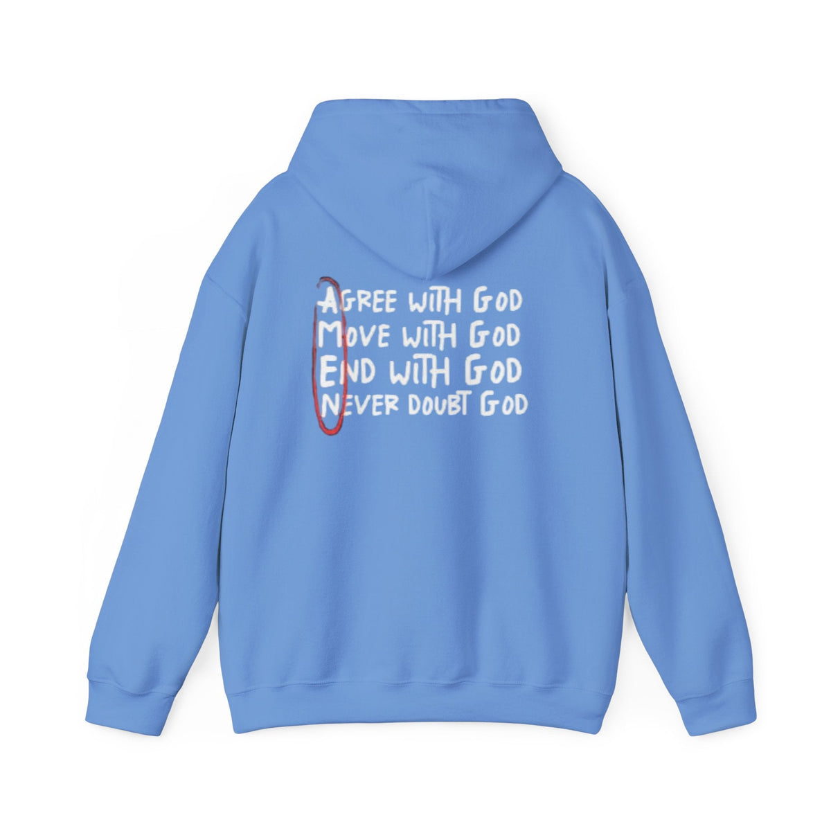 AMEN Acronym Hoodie – Agree with God Move with God End with God Never Doubt God Christian Sweatshirt for Unwavering Faith Printify