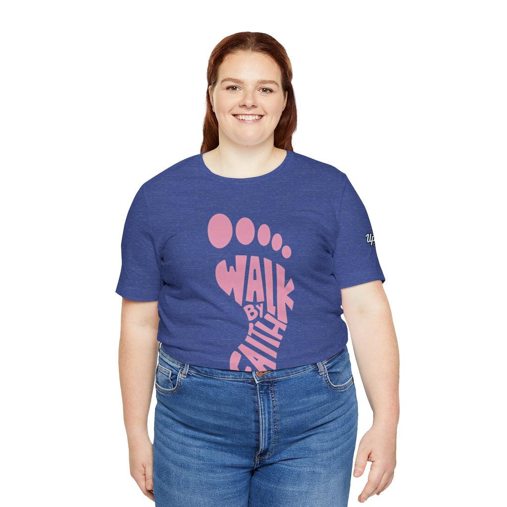Walk By Faith Footprint T-Shirt Printify