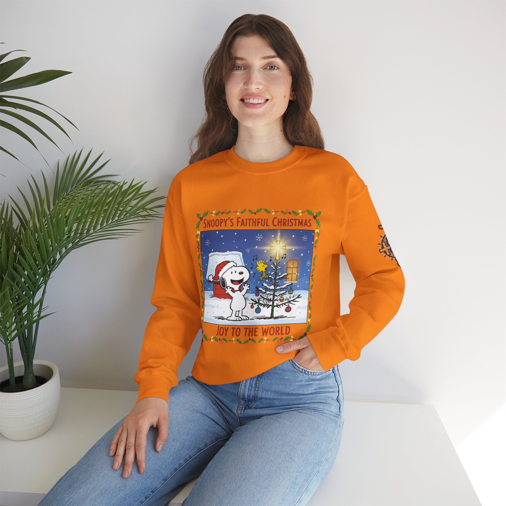 🎄 Faithful Christmas Friends – Christian Holiday Sweatshirt | Festive Tree & Cartoon Duo | Heartwarming Christmas Tee by Uplifted Gear Printify