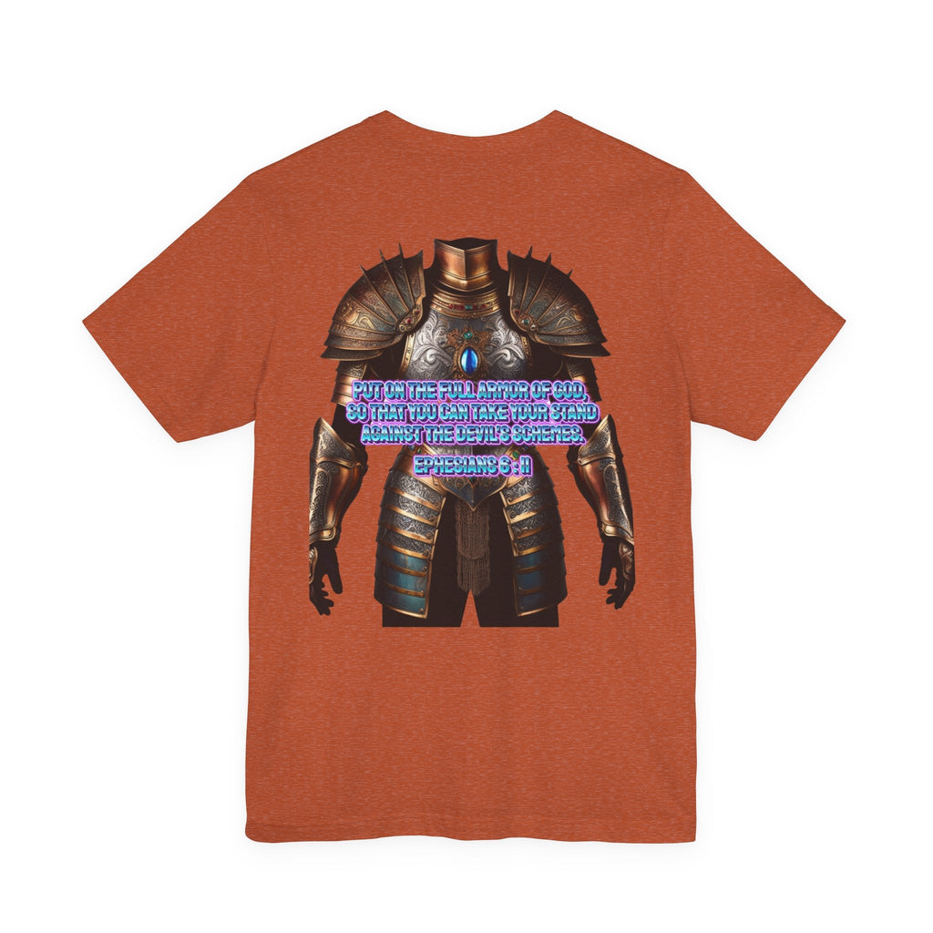 Religious Graphic Tee with Armor Of God Design Unisex Jersey Short Sleeve Tee Printify