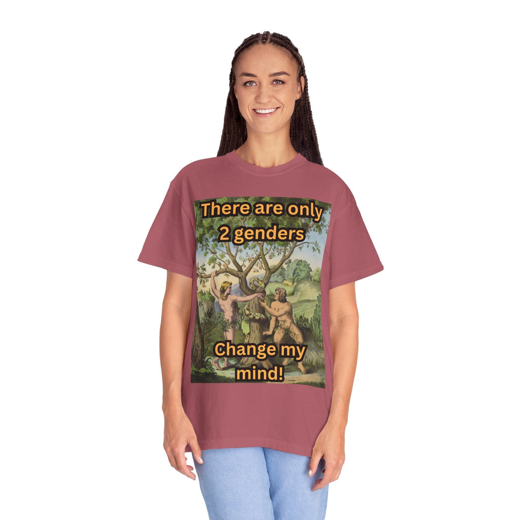 There Are Only 2 Genders T-Shirt – Adam & Eve Cross Christian Tee for Bold Faith Printify