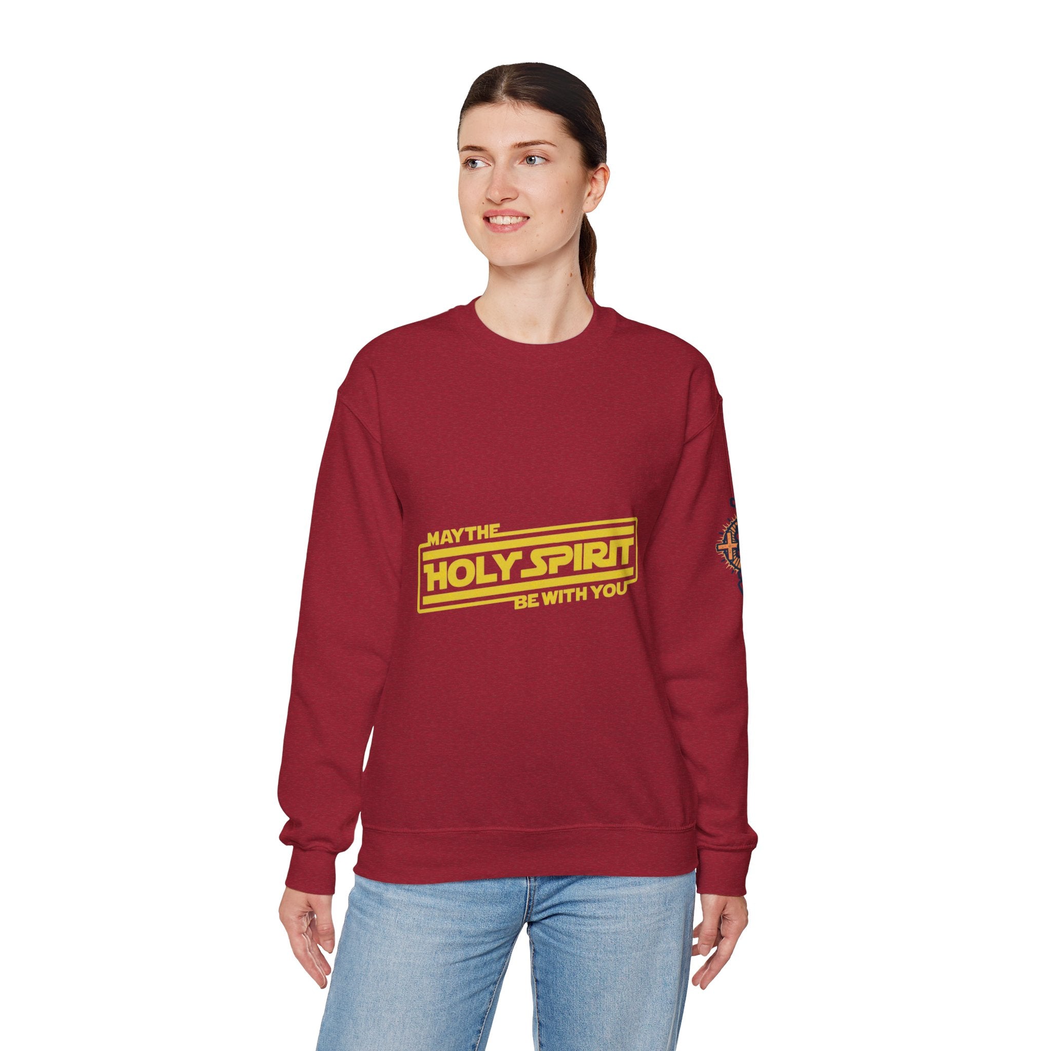 May the Holy Spirit Be With You Sweatshirt - Christian Star Wars Parody Sweatshirt Printify