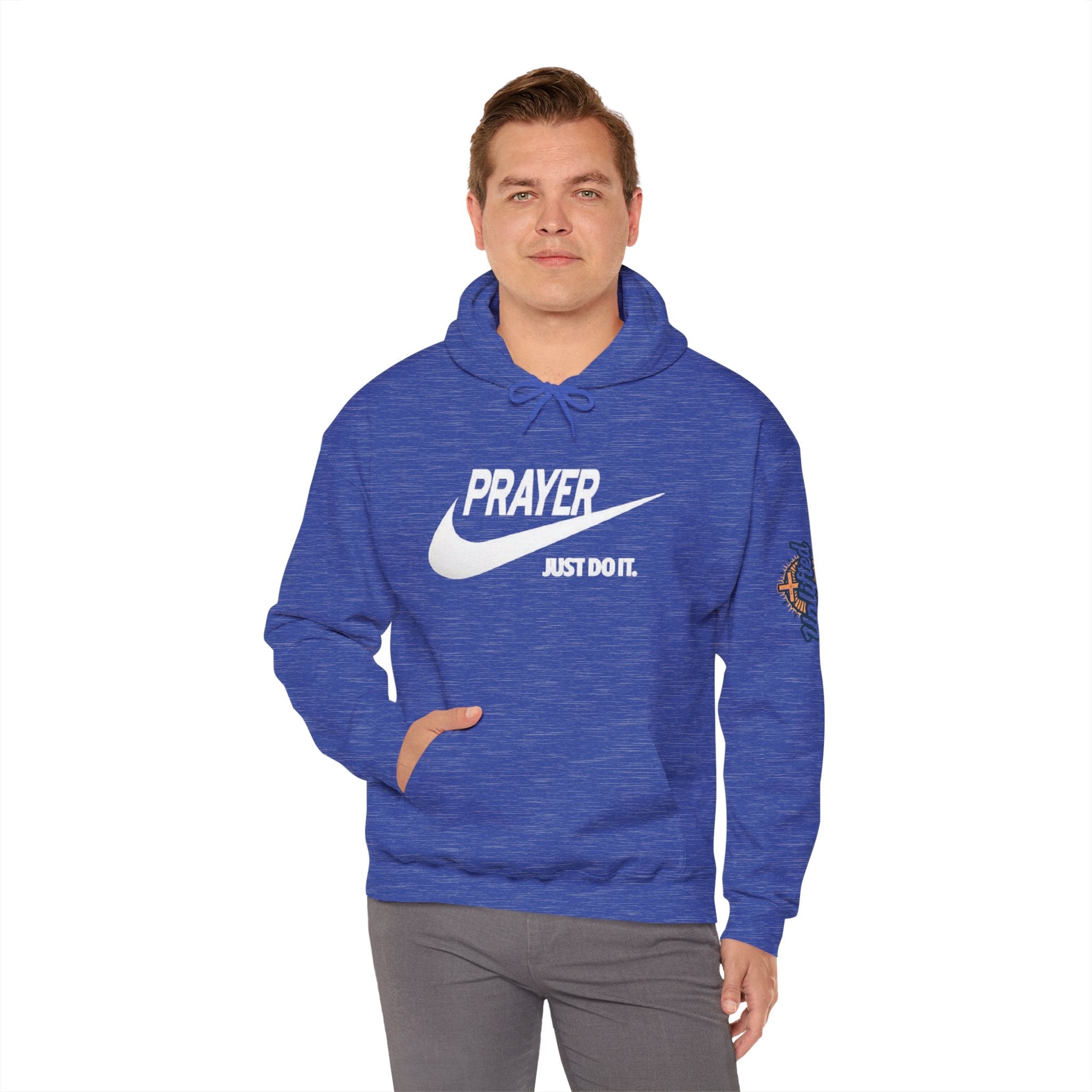 Prayer Just Do It Hoodie - Funny Christian Nike Parody Hoodie - Faith Gear Printify