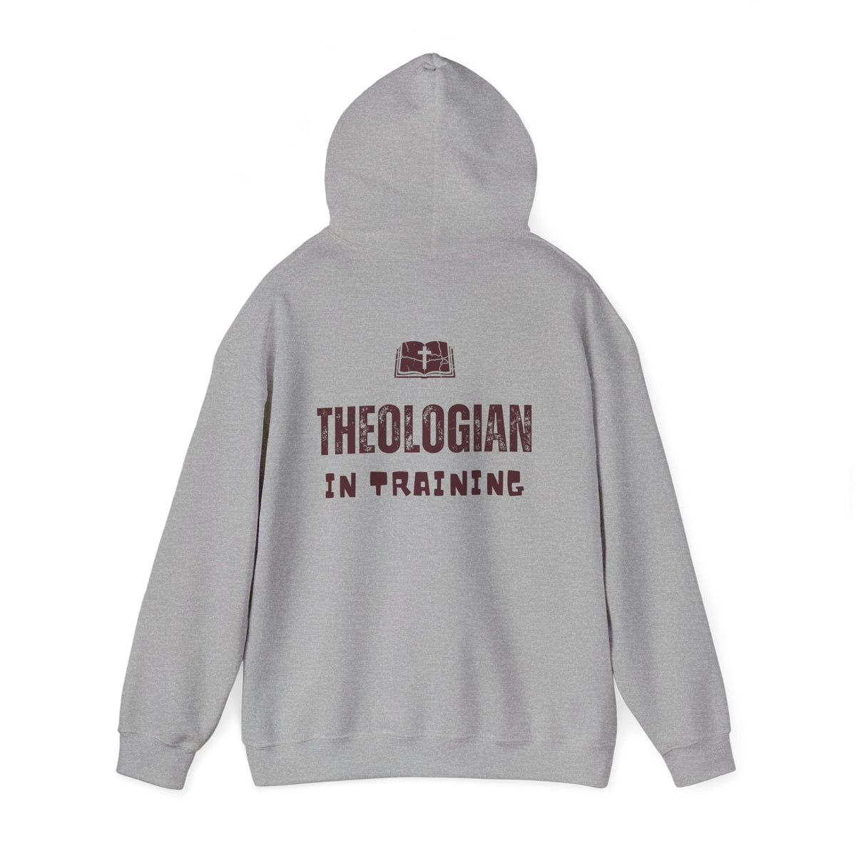 Theologian in Training Hoodie – Open Bible & Cross Christian Hoodie for Faithful Growth Printify