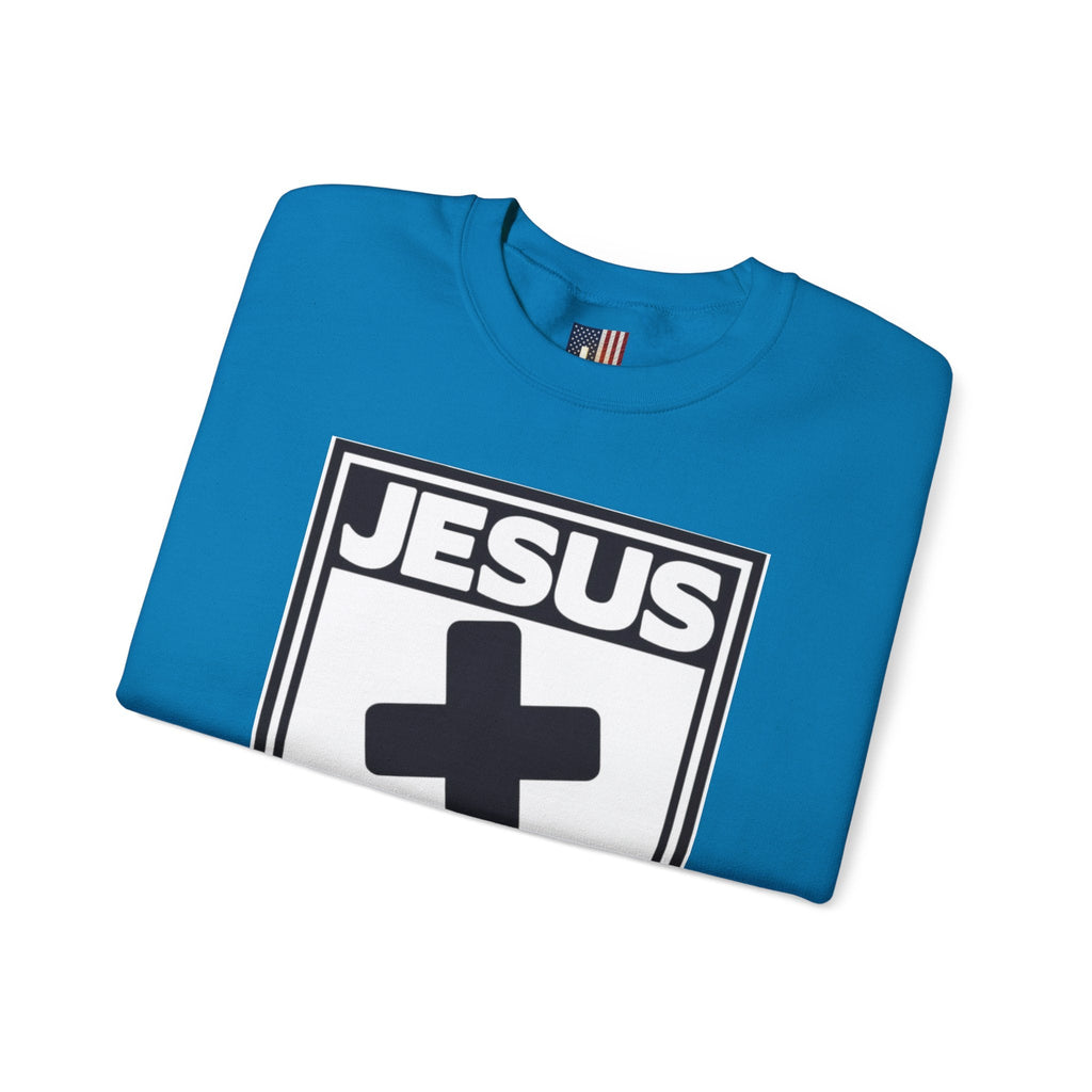 Jesus, Rated E for Everyone Sweatshirt - Gamer Faith Sweatshirt - Christian Video Game Parody Printify