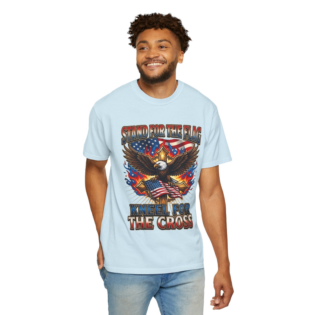 Stand for the Flag Kneel for the Cross T-shirt | Patriotic Eagle T-shirt Printify