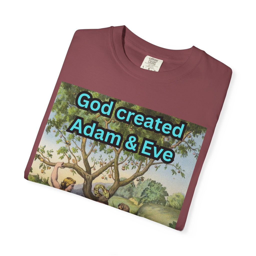 God Created Adam and Eve T-Shirt – Biblical Truth Christian Tee for Bold Faith Printify