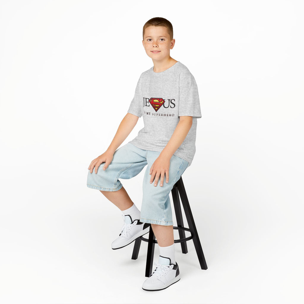 Jesus Is My Superhero T-Shirt — Faith-Based Superman-Inspired Tee Printify