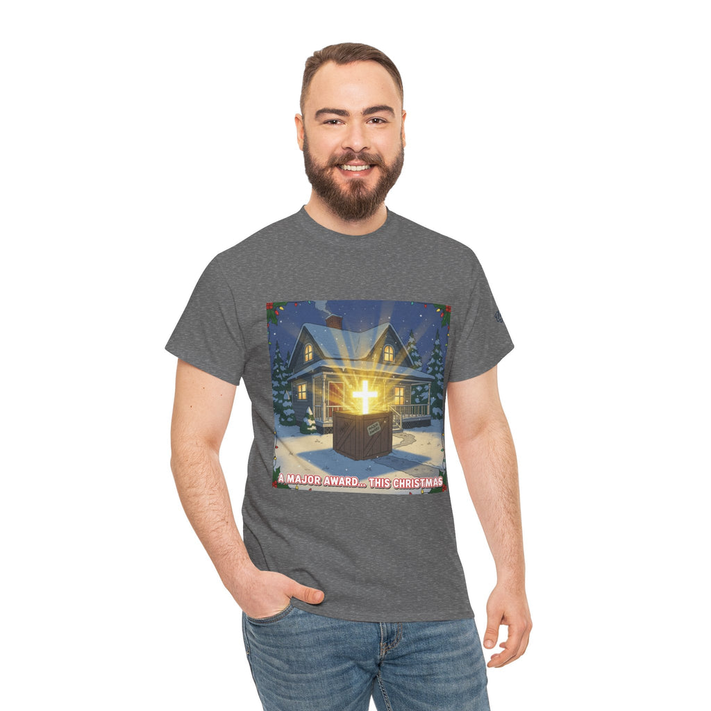 A Major Award This Christmas T-shirt – Fragile Leg Lamp Parody Cross Unboxing Christian T-shirt for Hilarious Faith & Holiday Glow Printify