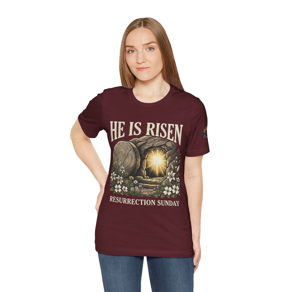 He Is Risen T-Shirt — Jesus Christ Resurrection Easter Tee Printify